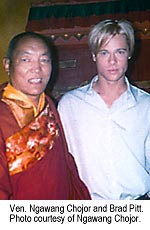 Venerable Ngawang Chojor and Brad Pitt