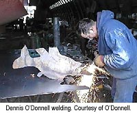 Dennis O’Donnell welding. Courtesy of Dennis O’Donnell.