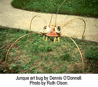 Junque art bug by Dennis O’Donnell. Photo by Ruth Olson.