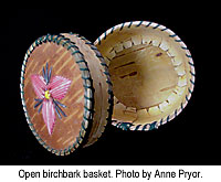 Open birch bark basket by Christine Okerlund.